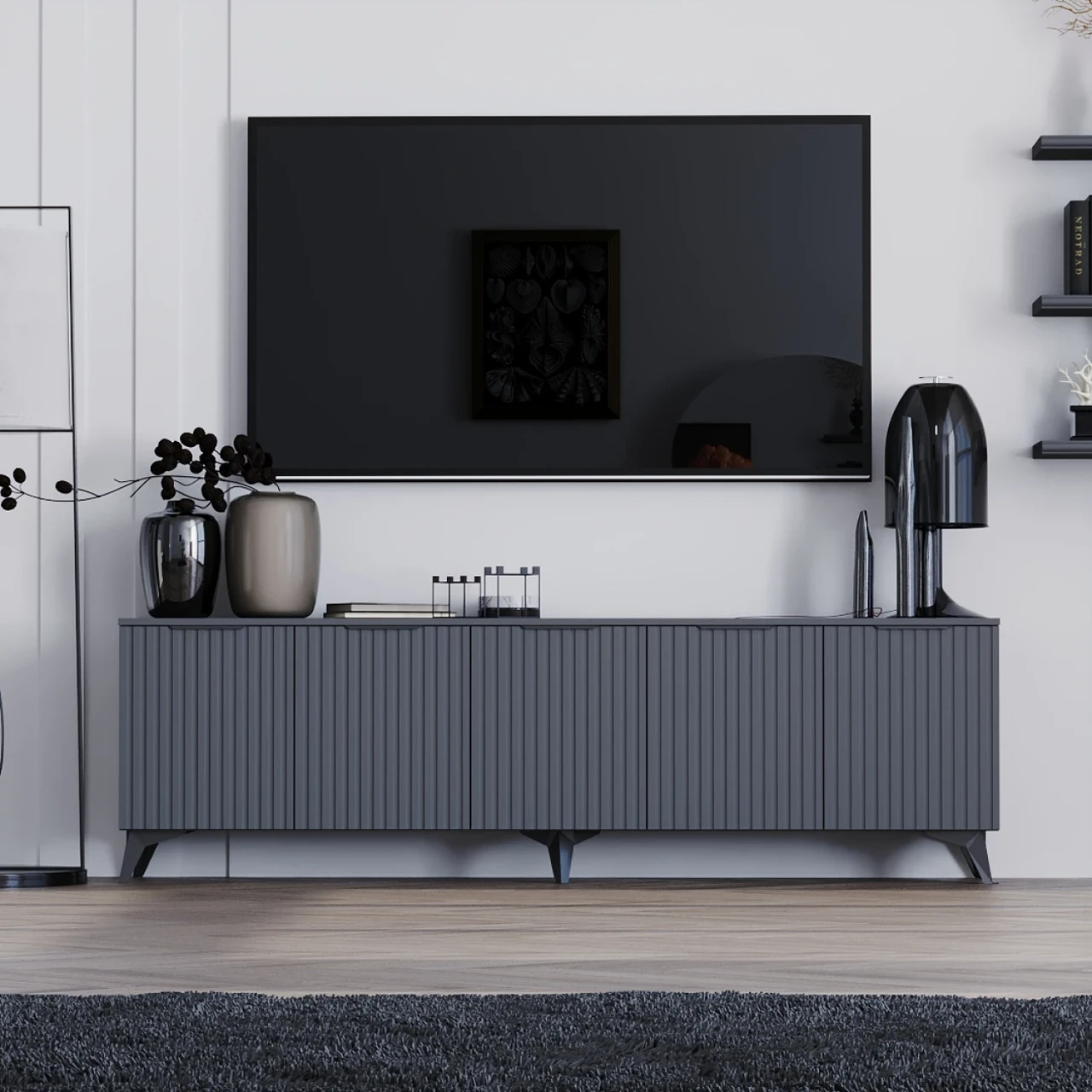 Сучасна тумба для вітальні ТБ 200 см × 60 см × 40 см Саванна LOFT К-235 матова, фото 1