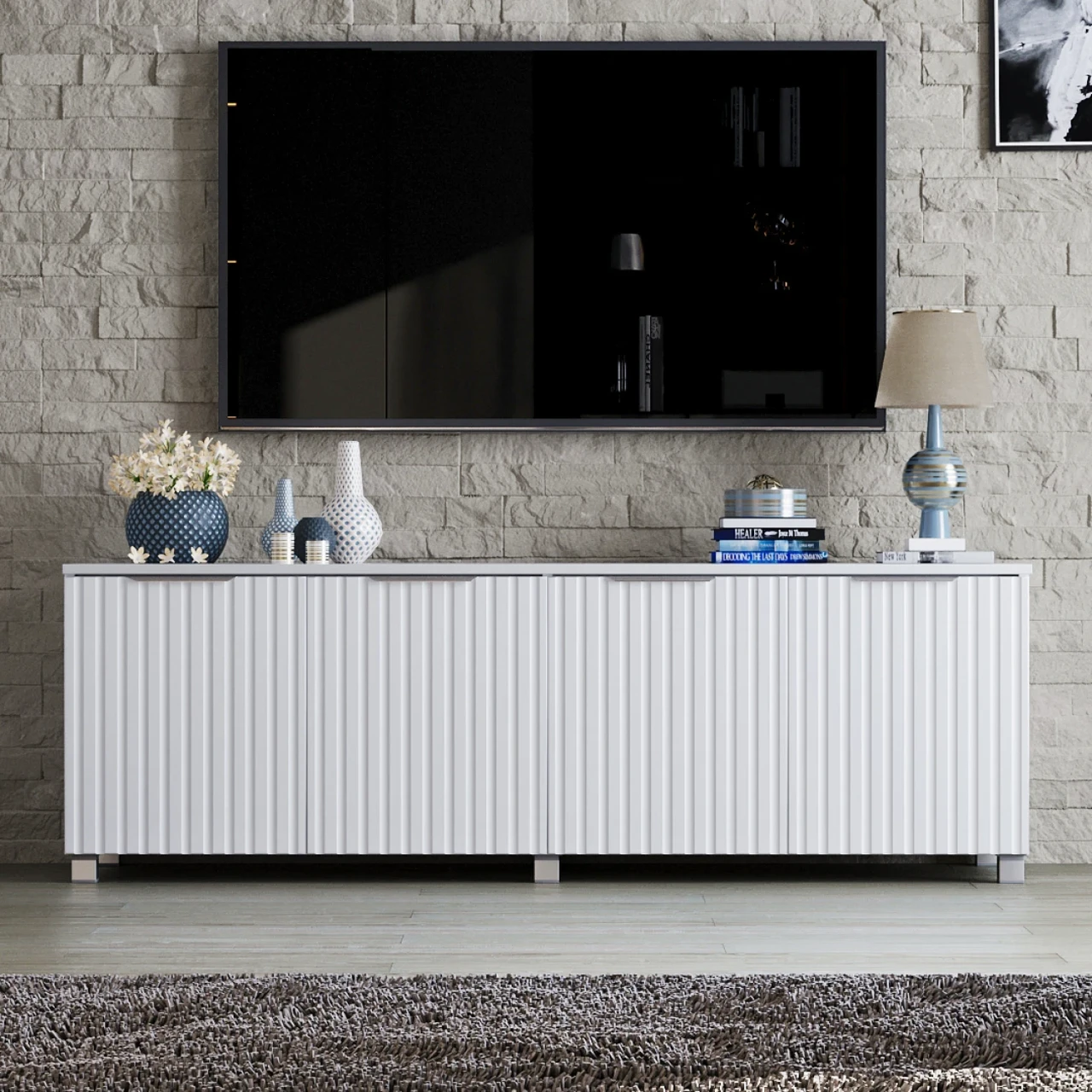 Тумба під телевізор 160 см фасади МДФ Саванна К-232, фото 1