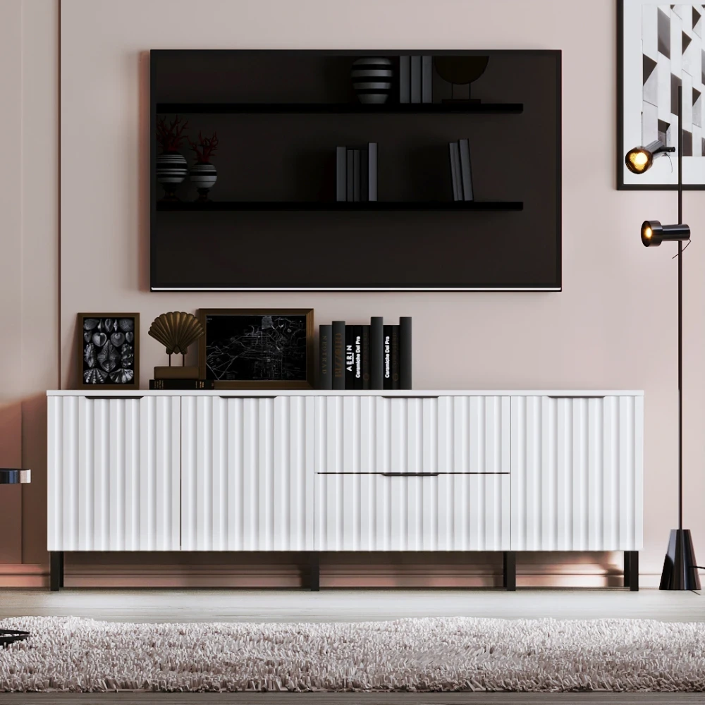 Велика тумба під телевізор 178 см на ніжках із фасадами МДФ Саванна Ретро К-233, фото 1