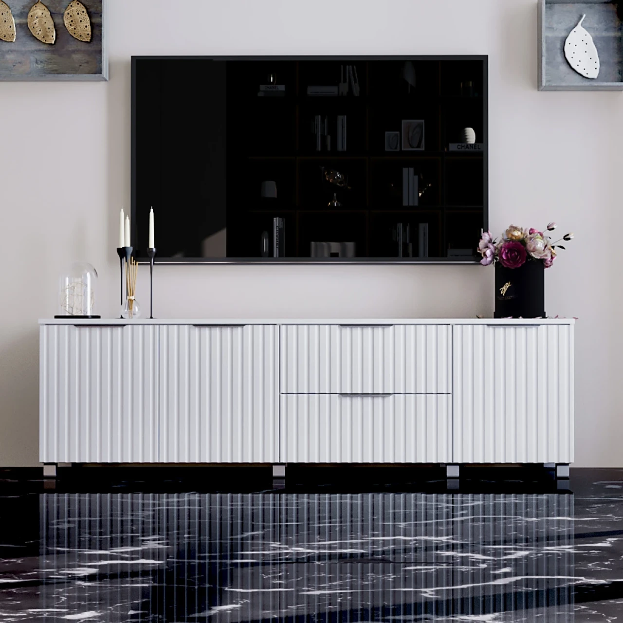 Велика тумба для вітальні під ТВ 178 см Саванна К-233 фасад МДФ, фото 1