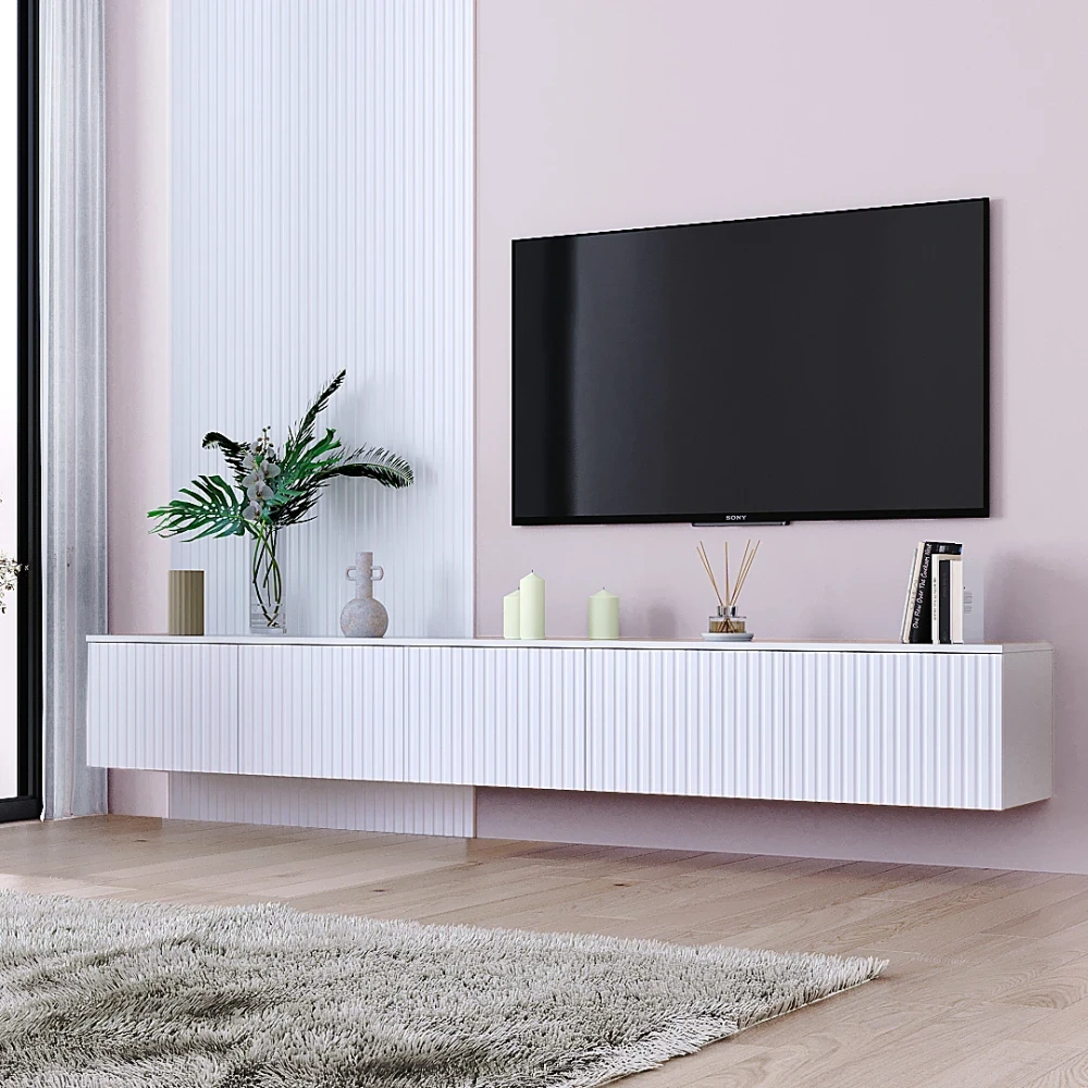 Велика навісна тумба для вітальні 250 см з фасадами МДФ Саванна К-508, фото 1