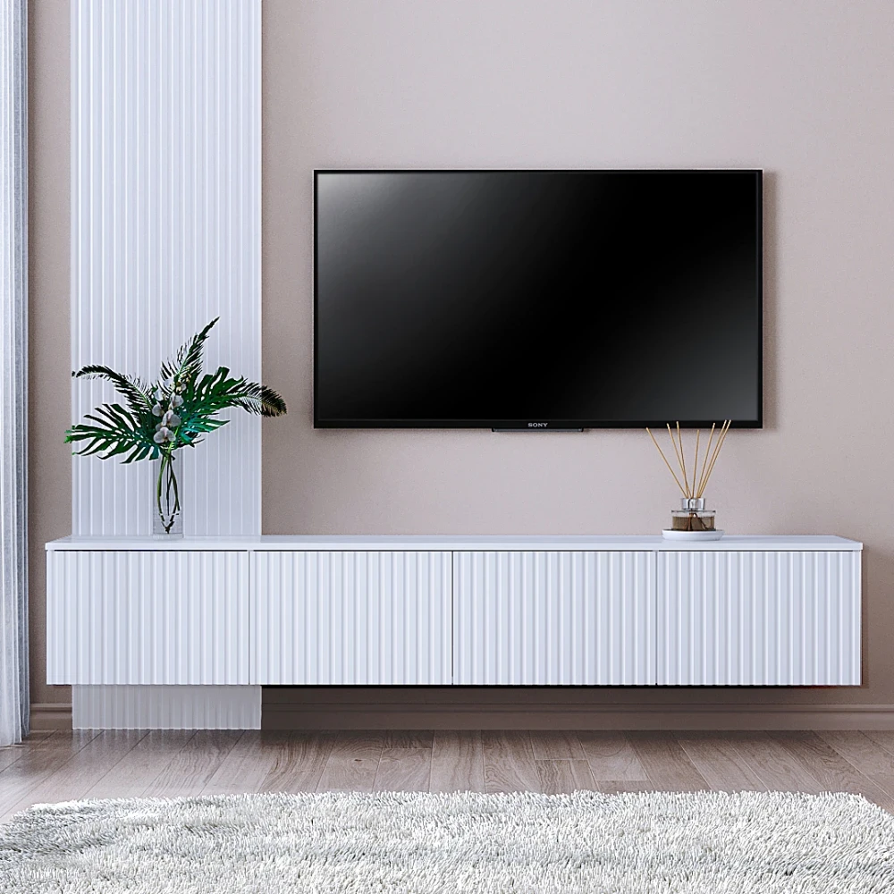 Тумба під телевізор навісна 200 см з фасадами МДФ Саванна ТВ К-504, фото 1