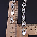 Срібний чоловічий браслет Руни 8 мм. Браслет на руку срібний чоловічий. 24 см, фото 5