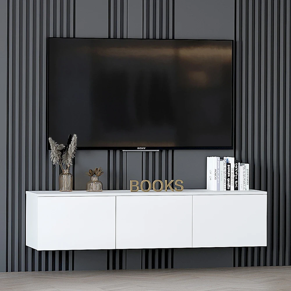 Тумба навісна під телевізор з фасадами без ручок (150 х 33 х 35 см) Бостон К-507, фото 1