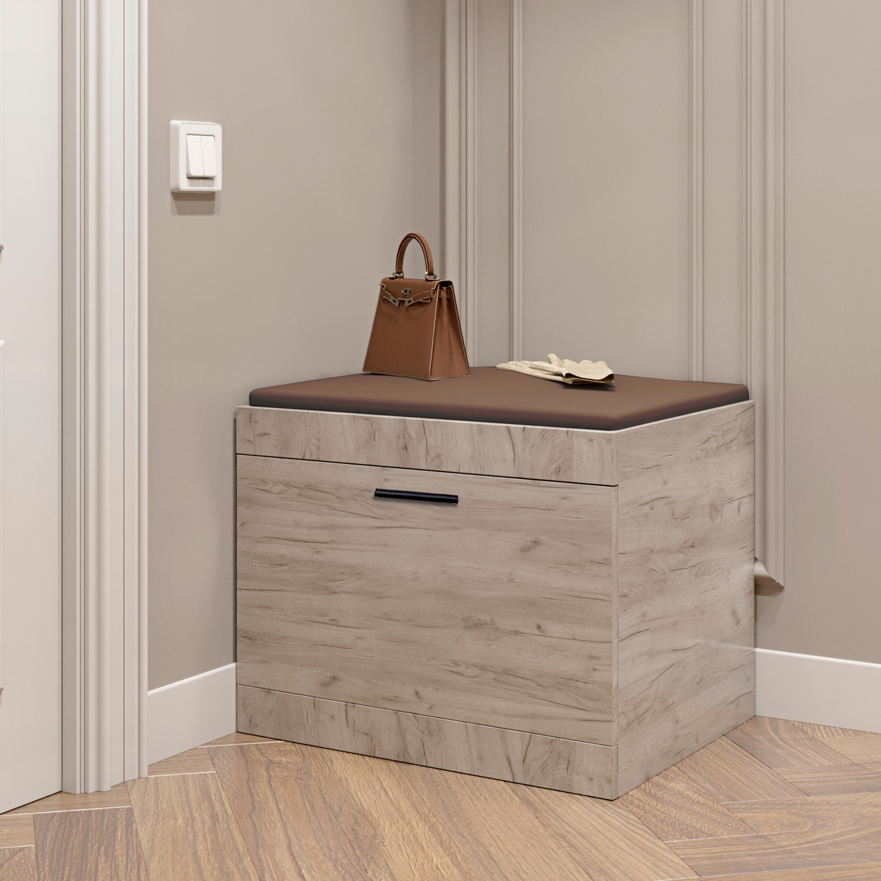 Тумба для взуття Еверест Соната ТО-600 60х38х45 дуб крафт білий (DTM-2723), фото 1