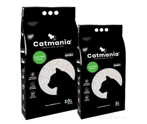 Бентонітовий наповнювач CATMANIA алое вера, зелені гранули 5 л, фото 1