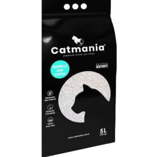 CATMANIA Бентонітовий наповнювач марсельське мило, бірюзові гранули 5 л, фото 1