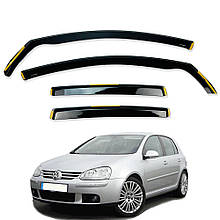 Дефлектори вікон (вітровики) для Volkswagen Golf 5 2004-2008 вставні Хетчбек (HAWK)