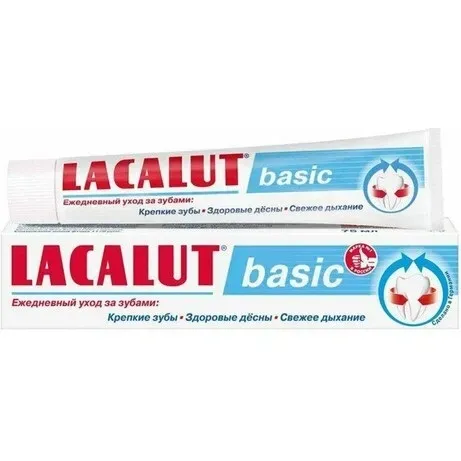 Зубна паста Lacalut Basic, класична, 75 мл, Lacalut, Арт.47443