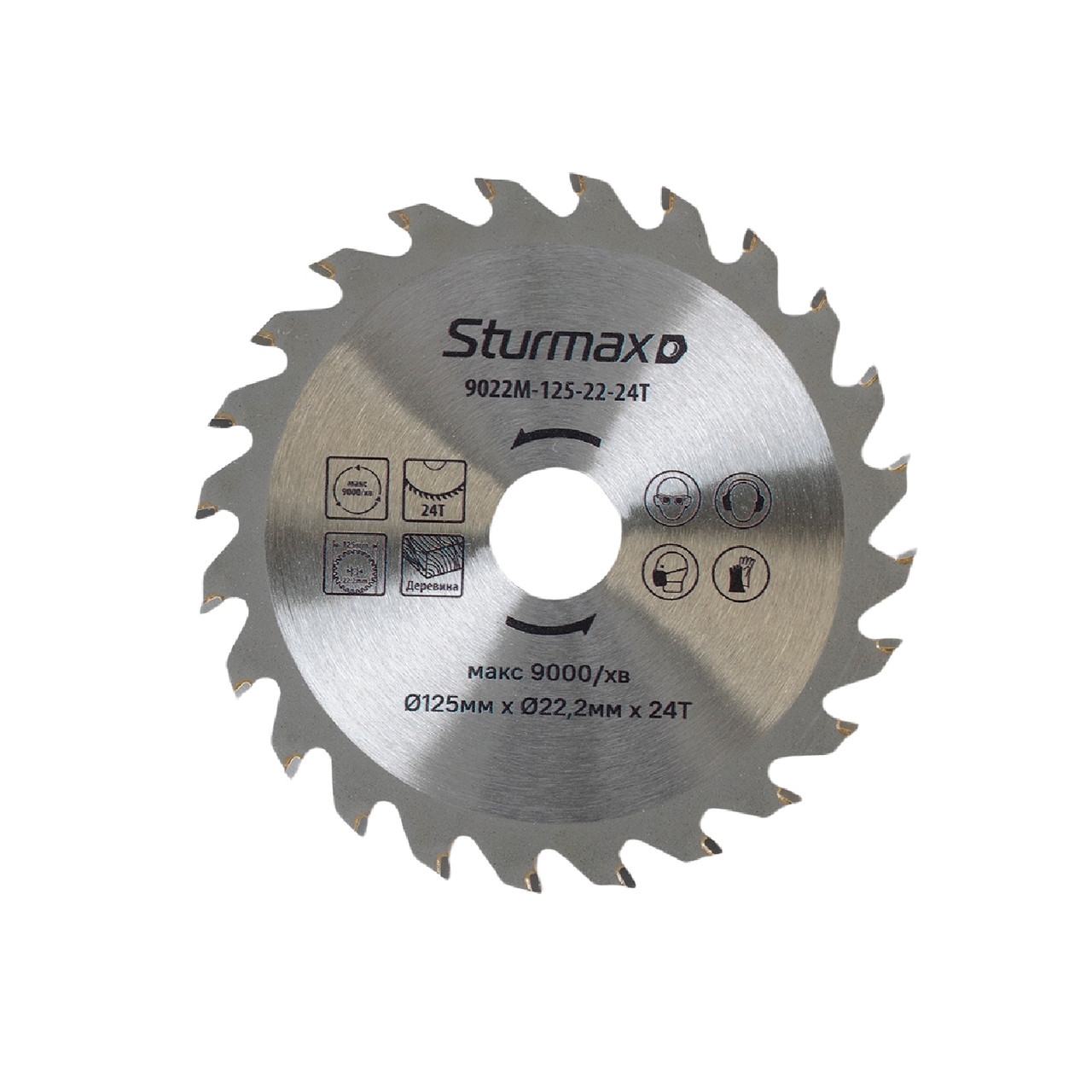 Sturmax 9022M-125-22-24T Диск пиляльний 125х22 мм 24 зубів дерево, фото 1