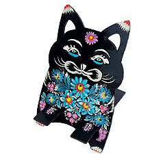 Підставка для телефону з Петриківським розписом "Фіолетові квіти" 13,5*9 см.