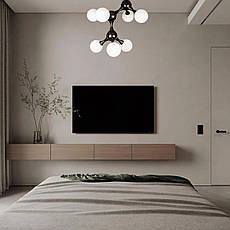 Люстра чорна "Молекула" на 7 ламп (52-9817-7 BK+WH), фото 3