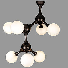 Люстра чорна "Молекула" на 7 ламп (52-9817-7 BK+WH), фото 4