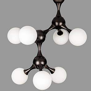 Люстра чорна "Молекула" на 7 ламп (52-9817-7 BK+WH), фото 1