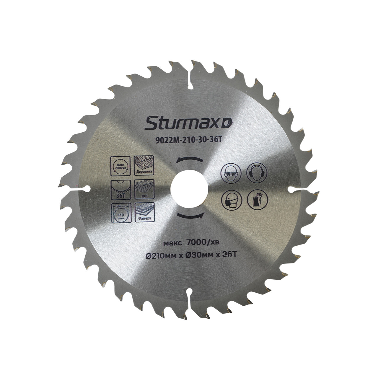 Sturmax 9022M-210-30-36T Диск пильний 210х30 мм 36 зубів по дереву, фото 1