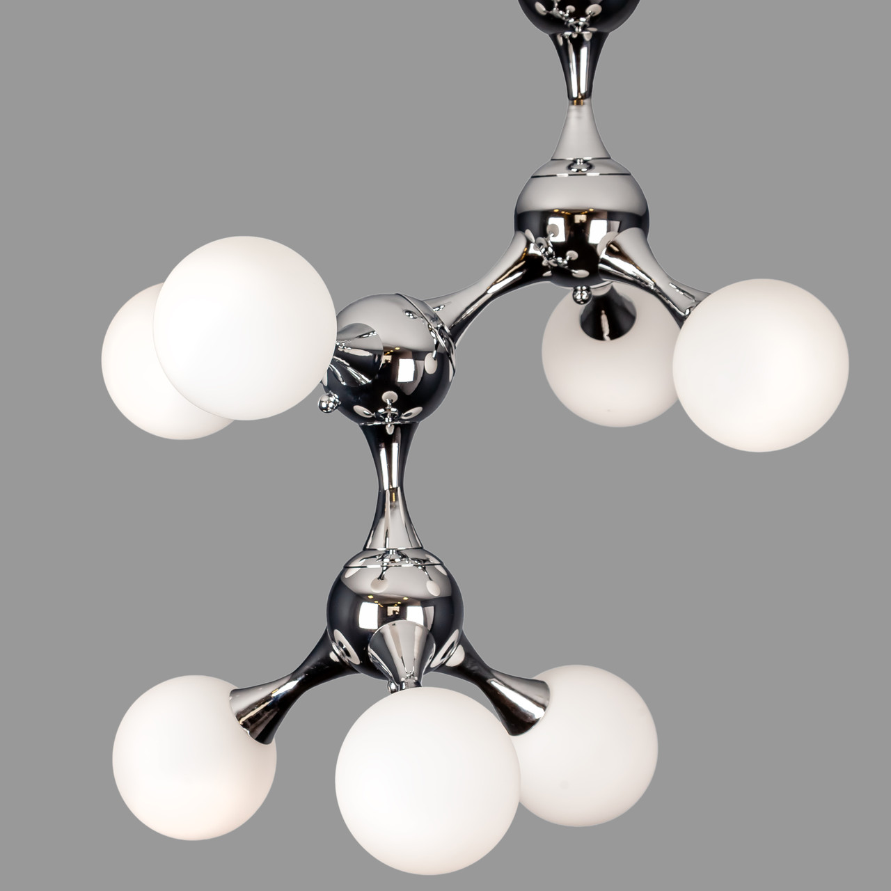Люстра хром "Молекула" на 7 ламп (52-9817-7 CR+WH)