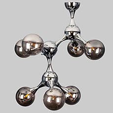 Люстра хром "Молекула" на 7 ламп (52-9817-7 CR+BK), фото 4