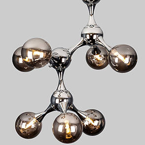 Люстра хром "Молекула" на 7 ламп (52-9817-7 CR+BK), фото 1
