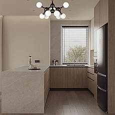 Стельова люстра чорна "Молекула" на 9 ламп (52-9817-9 BK+WH), фото 3