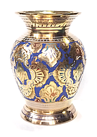 Ваза  латунна 10 см синя