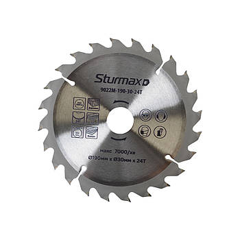 Диск пиляльний для дерева Sturm 9020-190-30-24T, 190х30 мм 24 зуби
