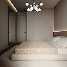 Стельова люстра чорна "Молекула" на 9 ламп (52-9817-9 CR+WH), фото 3