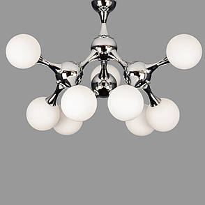Стельова люстра чорна "Молекула" на 9 ламп (52-9817-9 CR+WH), фото 1