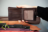 Чоловічий шкіряний гаманець коричневий з тисненням Чумацький Шлях, фото 4