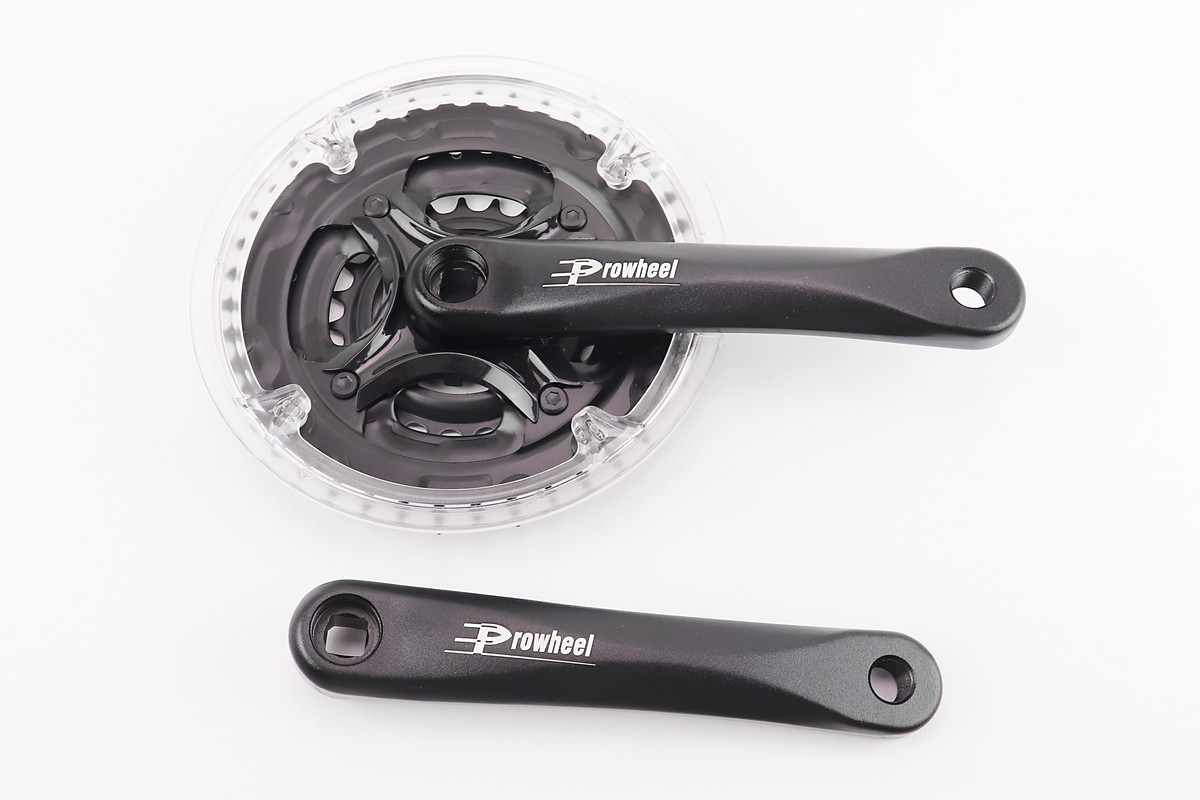 Шатуни "квадрат" 170мм, 42.34.24T MTB, алюмінієві, чорно-прозорі MA-AC49