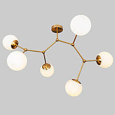 Стельова люстра бронзова на 6 ламп (52-9820-6 BRZ+WH), фото 4