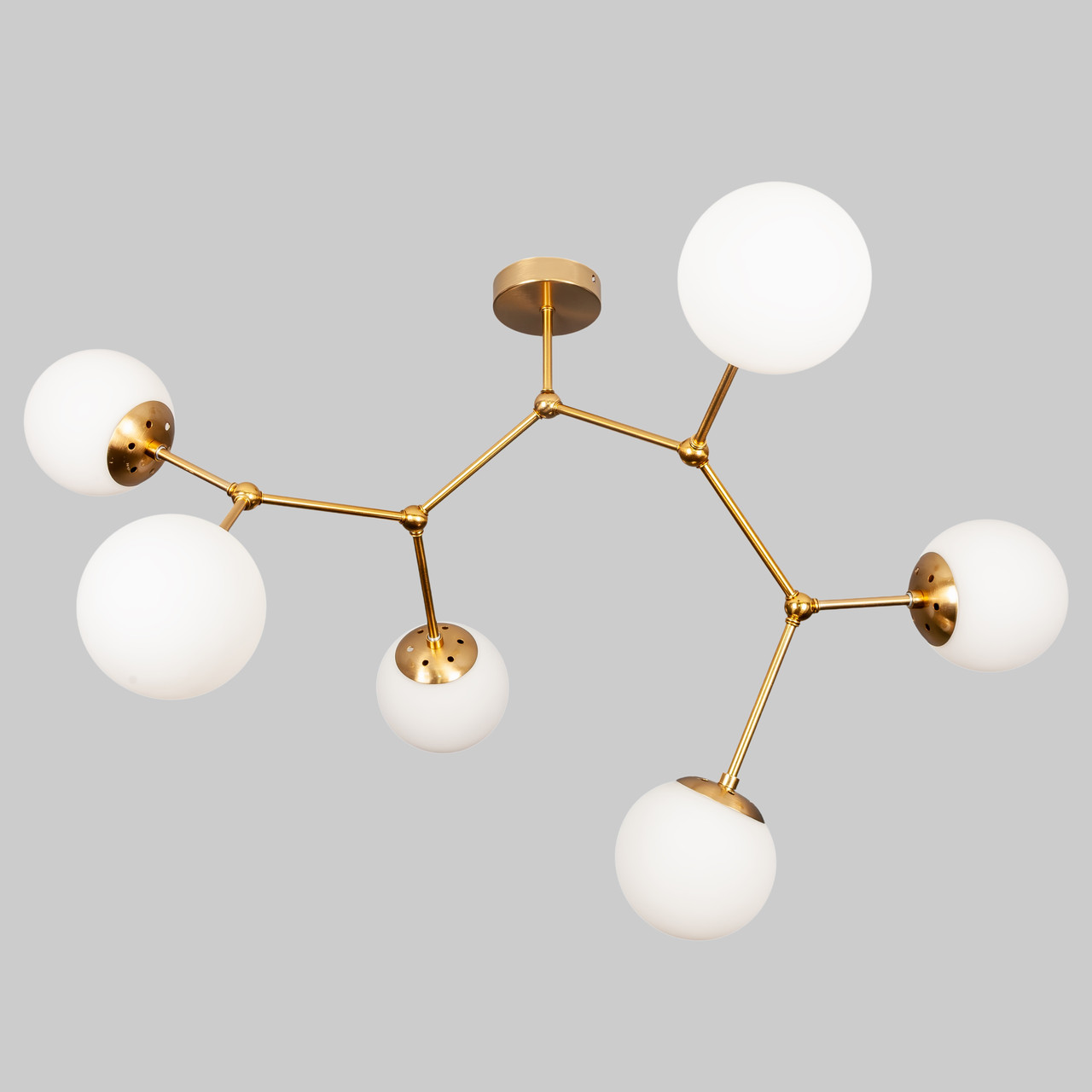 Стельова люстра бронзова на 6 ламп (52-9820-6 BRZ+WH)