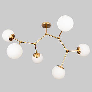 Стельова люстра бронзова на 6 ламп (52-9820-6 BRZ+WH), фото 1