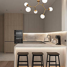 Стельова люстра бронзова на 6 ламп (52-9820-6 BRZ+WH), фото 3