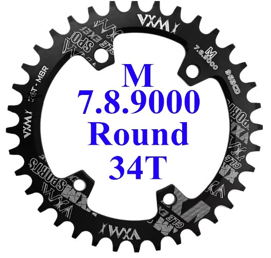 Зірка передня 34T (BCD:96мм) M8000, алюм, кругла, чорн.