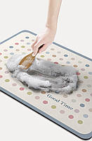 Килимок для сушіння посуду, що протиковзає 30×40 см сірий. Тканинна сушарка для посуду вологопоглинаюча, фото 7