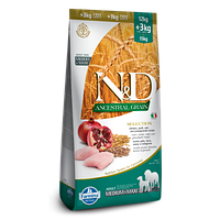 Низкозерновой сухой корм Farmina N&D для собак средних и крупных пород, курица с гранатом 15 кг