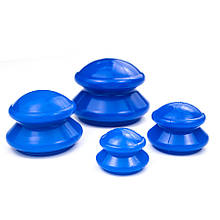 Набір силіконових вакуумних банок синього кольору