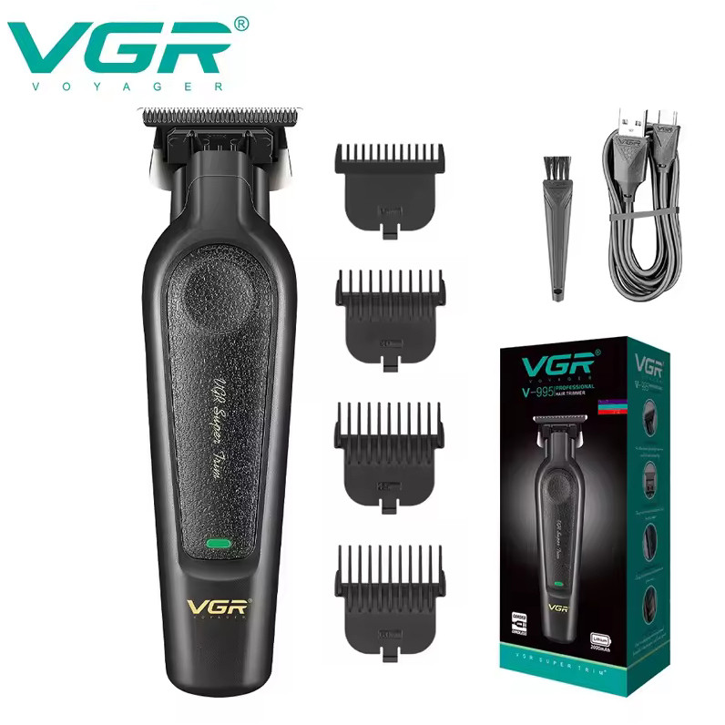 Тример VGR V-995, бездротовий, 4 насадки, 7000 об/хв, LED дисплей, для бороди та волосся, фото 1