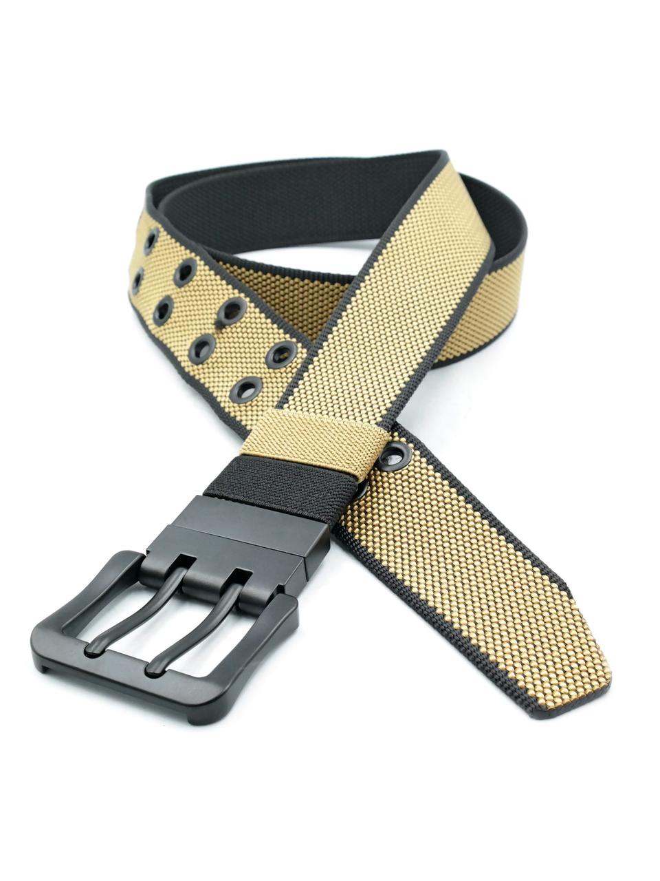 Ремінь тканинний двосторонній Weatro 3,8 х 120 см Койот + Чорний, фото 1