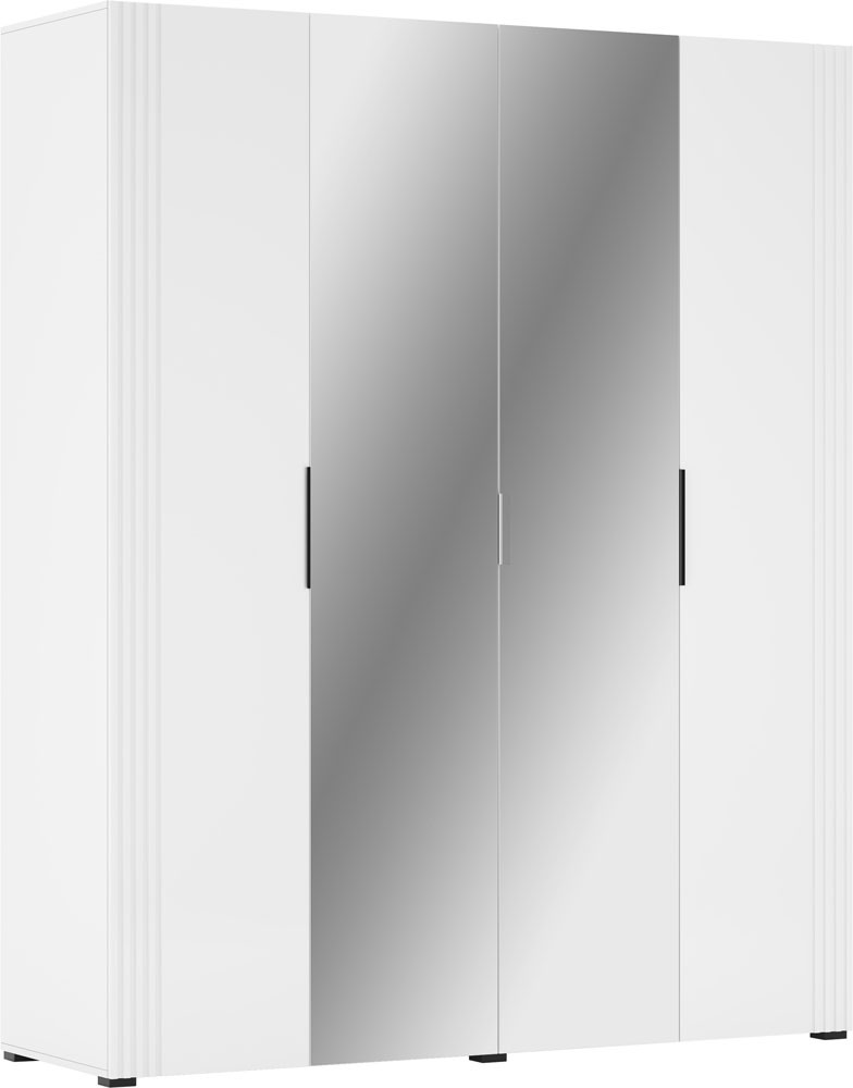 Шафа 4ДЗ (180) із дзеркалом Амелія МДФ Білий Глянець Світ Меблів, фото 1