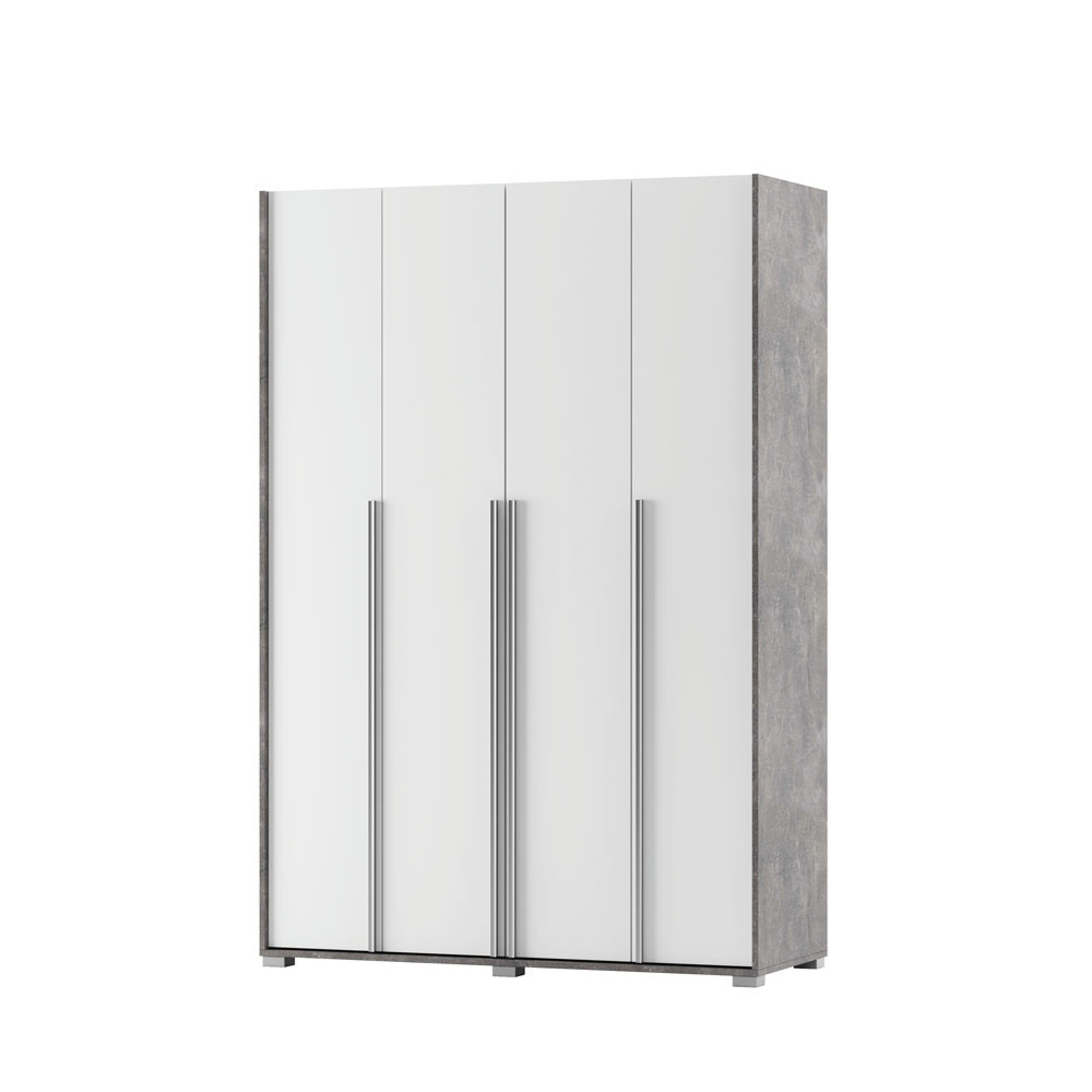 Шафа Алекса 4д (180) Сірий Індастріал / Білий Світ Меблів, фото 1