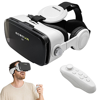 Окуляри віртуальної реальності з навушниками + геймпад VR JBV15 / 3D окуляри для смартфона