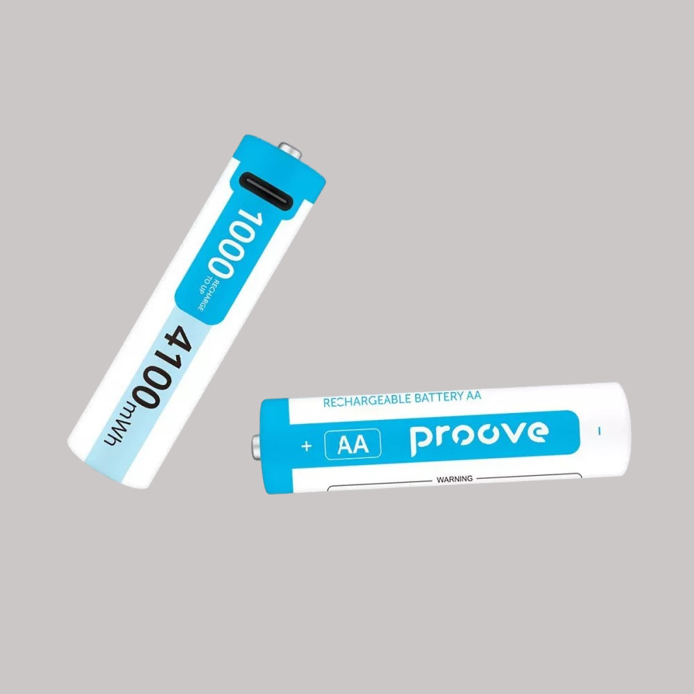 Батарейки AA акумуляторні з Type-C роз'ємом Proove Compact Energy Pro 4100mAh Lithium-ion (2шт), фото 1
