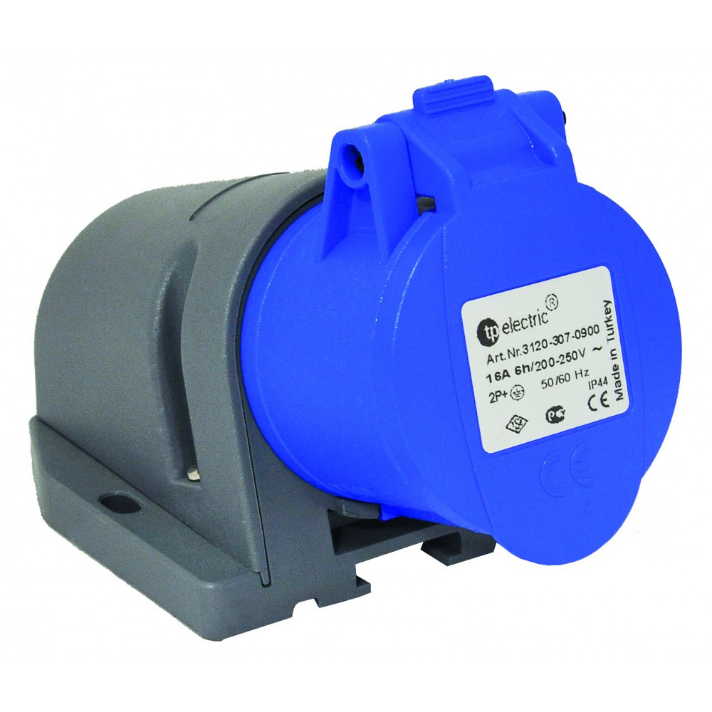 Розетка силова настінна 32А/3 (2Р+РЕ) IP44, TP electric (3124-307-0900) 62-67-22 TP electric