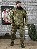 Штурмовий костюм мультикам із кишенями під ріжки, тактична армійська форма з наколінниками tc401
