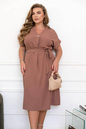 Сукня " Жузеліна " бежева великого розміру Розміри:  50-52, 54-56, 58-60, 62-64, 66-68, фото 1