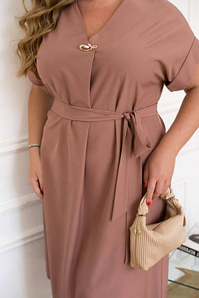 Сукня " Жузеліна " бежева великого розміру Розміри:  50-52, 54-56, 58-60, 62-64, 66-68, фото 2