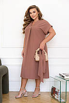 Сукня " Жузеліна " бежева великого розміру Розміри:  50-52, 54-56, 58-60, 62-64, 66-68, фото 3