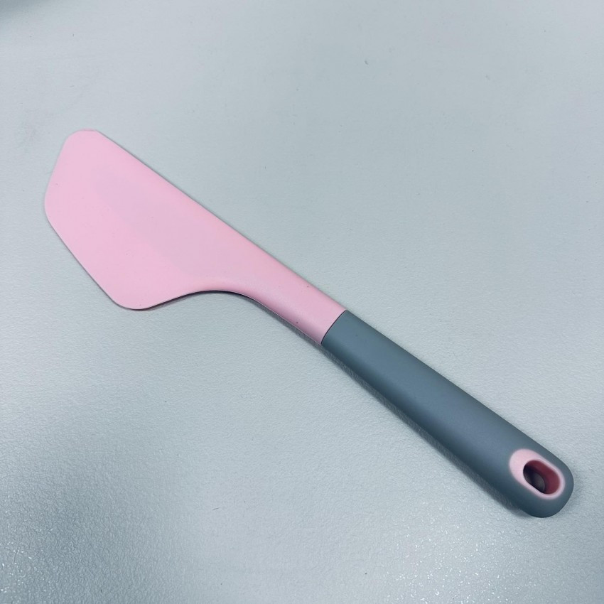 Лопатка силіконова 34х7,5 см  SNS 4231 рожева з сірим, фото 1