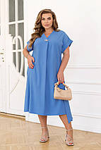Сукня " Жузеліна " блакитна великого розміру Розміри:  50-52, 54-56, 58-60, 62-64, 66-68, фото 3